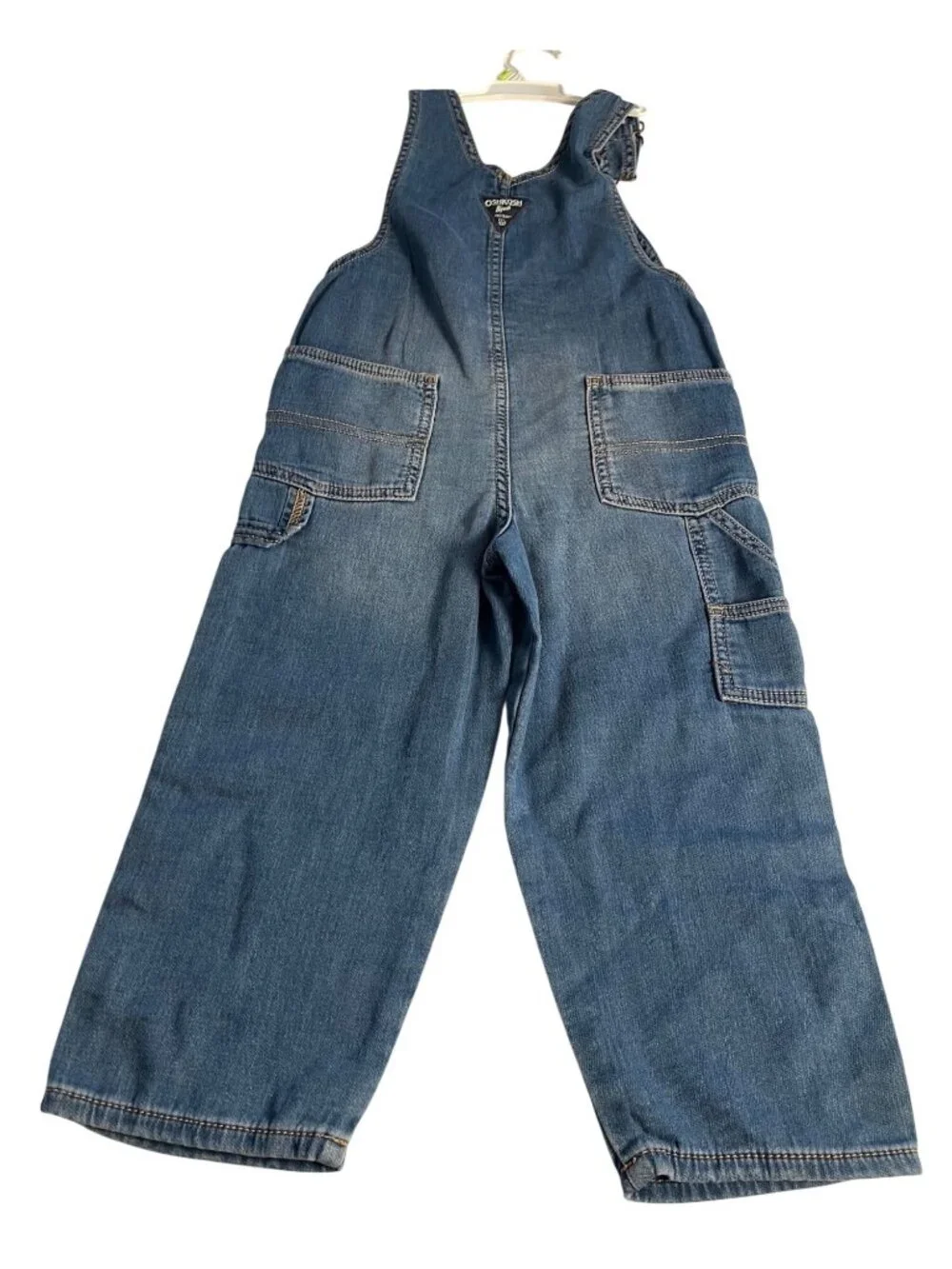 OshKosh Bgosh Toddler Boys Blue Denim Overalls 4T With Stretch Adjustable Straps